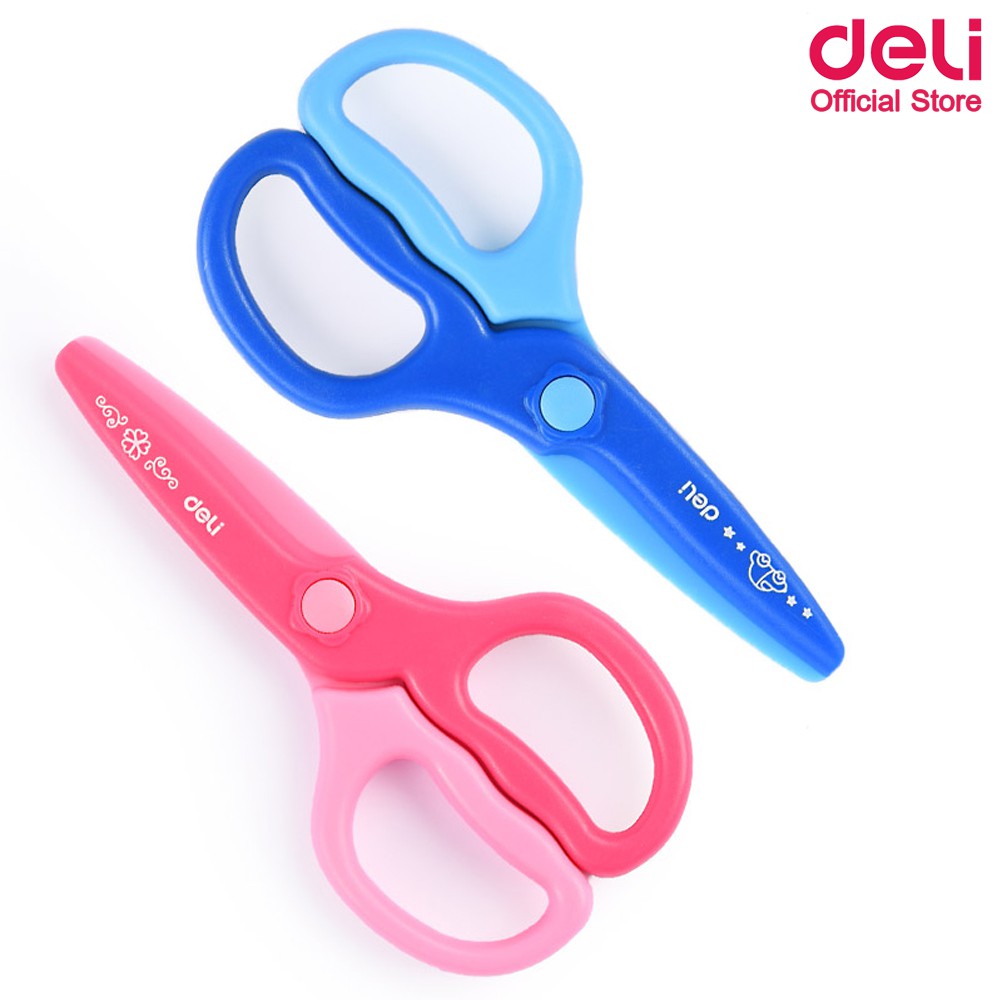 deli-6067-plastic-scissors-กรรไกรพลาสติกสำหรับเด็ก-ขนาด-4-3-4นิ้ว-สุดน่ารัก-แพ็ค-12-ชิ้น-กรรไกร-กรรไกรแฟนซี-กรรไกรพลาสติ