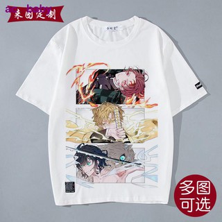 💥 Anime เสื้อดาบพิฆาตอสูรDemon Slayerเสื้อยืด Demon Slayer ประตูห้องครัวแขนสั้นShort sleeves male and female ghost out