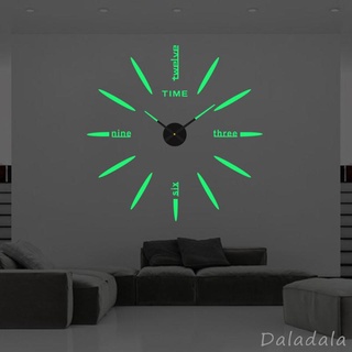 [Daladala] สติกเกอร์นาฬิกาควอตซ์ อะคริลิค เรืองแสงในที่มืด ทรงกลม ใช้แบตเตอรี่ DIY สําหรับติดตกแต่งผนังบ้าน โรงแรม บาร์ โรงเรียน คาเฟ่