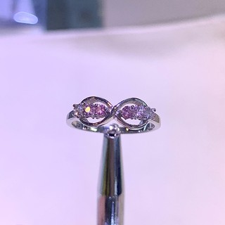 แหวนเงินแท้ 925 ฝังพลอย Pink Sapphire ✨Infinity Ring ✨
