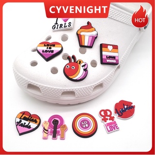 Cy-store ใหม่ จี้รองเท้า PVC ลายกราฟฟิตี้น่ารัก หลากสีสัน สําหรับตกแต่ง Crocs Clogs TikTok ขายส่ง