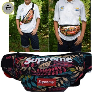 กระเป๋าสะพายข้างและคาดเอวสกรีนSupreme//AB092ลายใบไม้