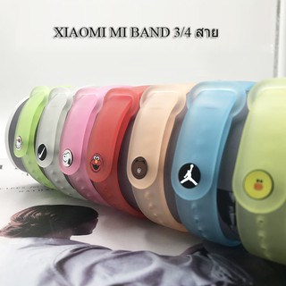 ภาพหน้าปกสินค้าใหม่ ไลน์สำหรับ Xiaomi Mi Band 4 Smart Watch Band with การ์ตูน Pattern Silicone MiBand 4 Mi3 สายรัดข้อมือ ที่เกี่ยวข้อง