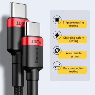 สายชาร์จ Baseus 5A (2เมตร)USB Type C Cable PD 100W Type C to Type C Cable Quick Charge 3.0 USB C