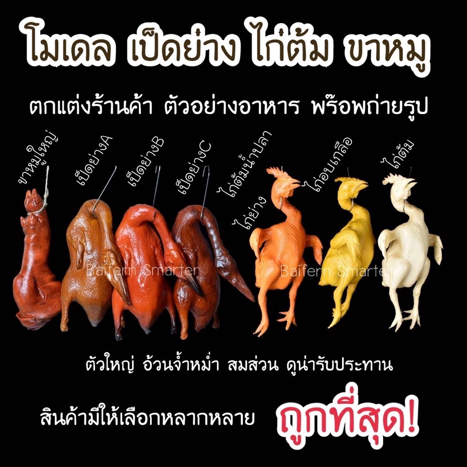 โมเดล-เป็ดย่าง-ไก่ย่าง-ไก่ต้ม-ไก่อบเกลือ-ไก่ต้มน้ำปลา-ขนาดใหญ่-โมเดลเป็ดย่างปลอม-เหมือนจริง-สวยงาม-ทนทาน-ตัวใหญ่