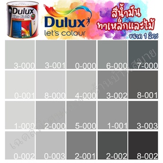 Dulux สีน้ำมัน ดูลักซ์ กลอสฟินิช กลิ่นอ่อนพิเศษ สีเทา ขนาด 1ลิตร สีทาเหล็ก สีทาไม้ สีทาวงกบ ประตู ทารั้วเหล็ก ICI