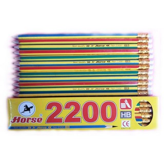 ดินสอไม้HBตราม้ารุ่น H-2200 (12แท่ง/กล่อง)ดินสอไม้HBตราม้ารุ่น H-2200