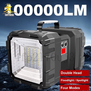 Portable Flashlights LED ไฟฉายแรงสูง 40W ไฟฉายแรงสูง โคมไฟ ไฟฉายสปอตไลท์ 100000LM สว่างมาก กันน้ำ