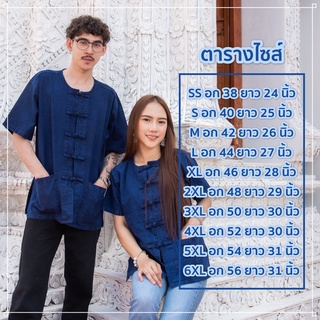 ภาพขนาดย่อของภาพหน้าปกสินค้า(จันทร์ดีหม้อห้อม) เสื้อหม้อห้อมคอกลมแขนสั้น จากร้าน sarunyoo3456 บน Shopee ภาพที่ 3