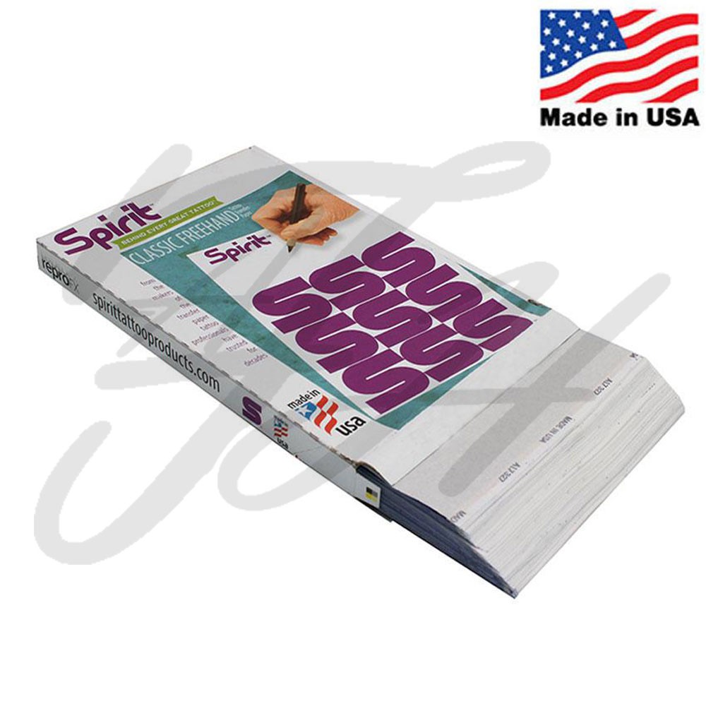 กระดาษลอกลายสัก-ขนาด-a4-แพ็ค-spirit-tattoo-transfer-paper-classic-free-hand-made-in-usa