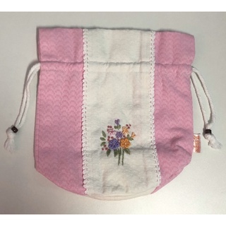 กระเป๋าหูรูด งานปักดอกไม้