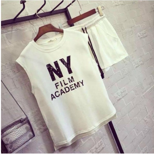 ชุด-2-ชิ้น-เสื้อแฟชั่น-กางเกงเอวจั๊มขาสั้น-สีขาว-รหัสสินค้า-jn6338-ขาว