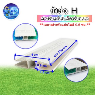 BIGBLUE ตัวต่อ H (UPVC) ยาว 2.5 ม. สีขาว ตัวเชื่อมแผ่นโพลีคาร์บอเนต งานหลังคา วัสดุก่อสร้าง  (1 เส้น ) รหัส59640010