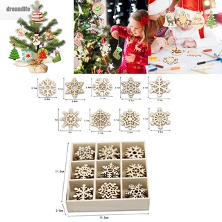 【DREAMLIFE】Multiple Shapes Wooden Snowflakes Pendant Christmas Tree Hanging Decoration