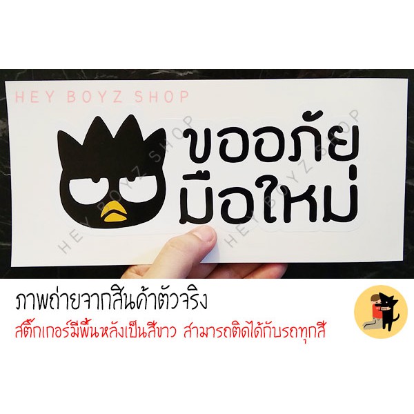 สติ๊กเกอร์ขออภัยมือใหม่-สติ๊กเกอร์-ขออภัยมือใหม่-มือใหม่หัดขับ-สำหรับติดรถ