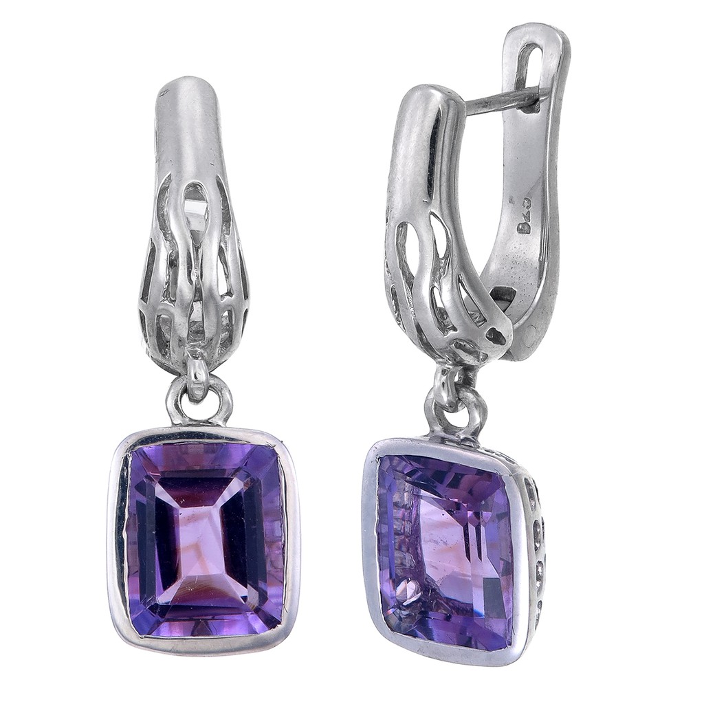 ต่างหูพลอยอเมทิสต์แท้-เงิน-92-5-ชุบโรเดียม-earring-amethyst-silver-92-5-rhodium-plating