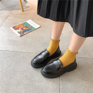 สินค้า อังกฤษ ลมขนาดเล็ก รองเท้าหนัง หญิง นักเรียน รองเท้าเดียว ฤดูใบไม้ผลิ ใหม่ ย้อนยุค ป่า เวอร์ชั่นเกาหลี JK เหมือนกัน กับกร