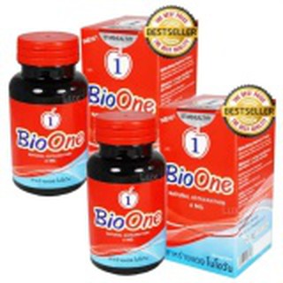 BioOne 4 mg. Astaxanthin สาหร่ายแดงไบโอวัน บำรุงร่างกาย สุขภาพแข็งแรง บรรจุ 60 แคปซูล (2 กล่อง)