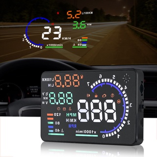 OBD2 HUD A8 Plus ใหม่ สมาร์ทเกจ แบบสะท้อนกระจก วัดความร้อนหม้อน้ำ ความเร็ว โวลท์แบต เกจวัดรถยนต์ OBD II Display Meter AL
