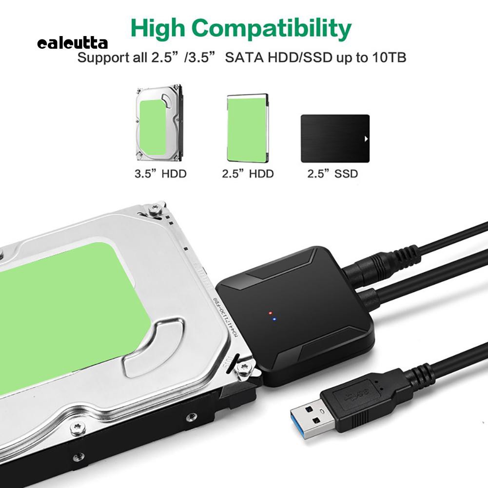 ภาพสินค้าอะแดปเตอร์แปลง cal_sata ไปยัง USB 3.0 2.5 / 3.5 HDD SSD จากร้าน calcutta.th บน Shopee ภาพที่ 4