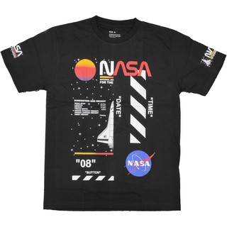 เสื้อยืดโอเวอร์ไซส์⭐ OW x NASA ⭐ เสื้อยืด คอกลม แขนสั้น แฟชั่น ลูกศร ออฟไวท์ อวกาศ unisexS-3XL