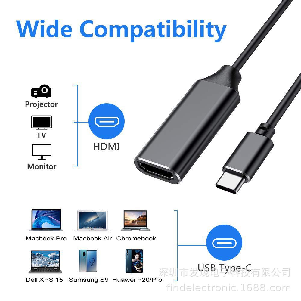 ส่งจากไทย-type-c-to-hdmi-4kx2k-adapter-usb-3-1-supports-uhd-4k-hdtv-video-converter-easy-to-use