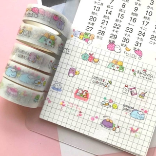 เทปกาว เทปวาชิ ลาย SUMIKKO GURASHI สำหรับตกแต่งไดอารี่ DIY หน้ากว้าง 15 มม. ยาว 5 ม.