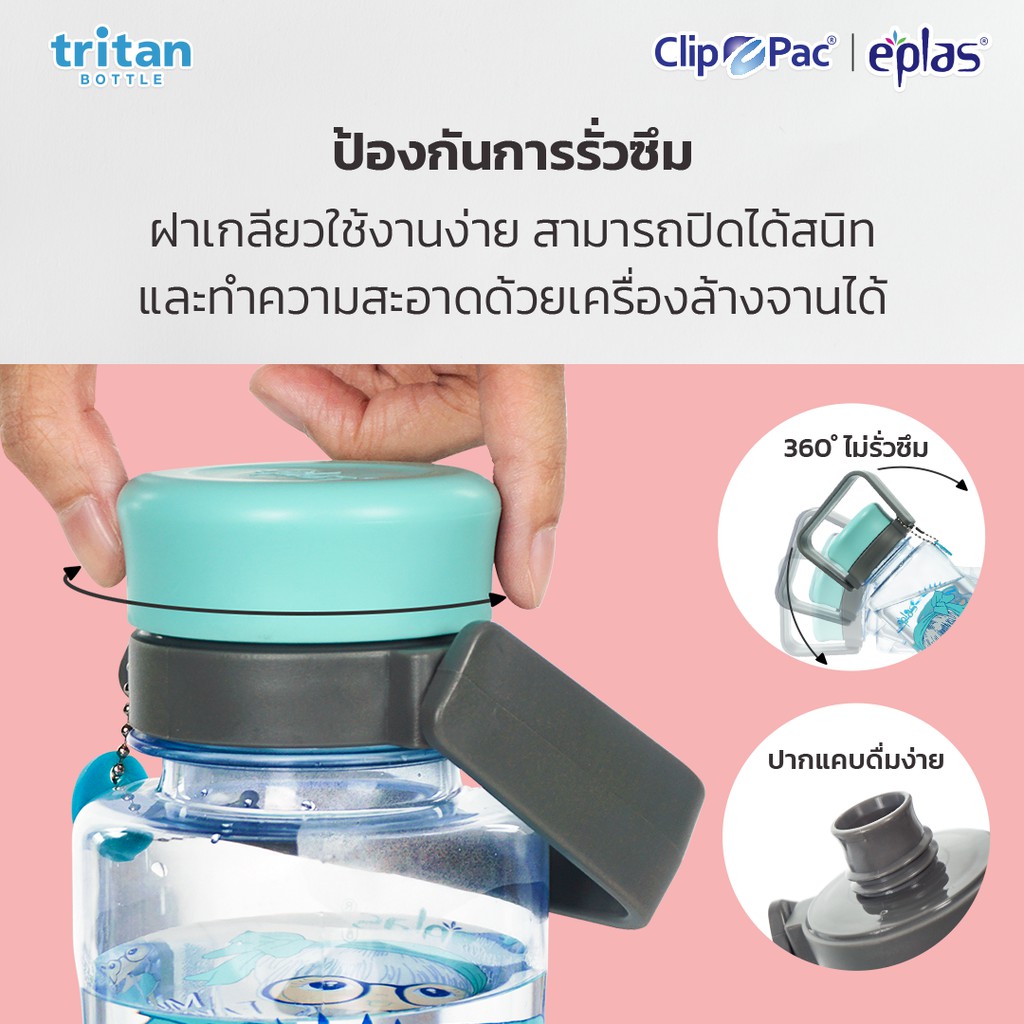 clip-pac-eplas-ขวดน้ำ-กระบอกน้ำ-tritan-1000-มล-รุ่น-leisure-series-มีลาย-4-สี-มี-bpa-free