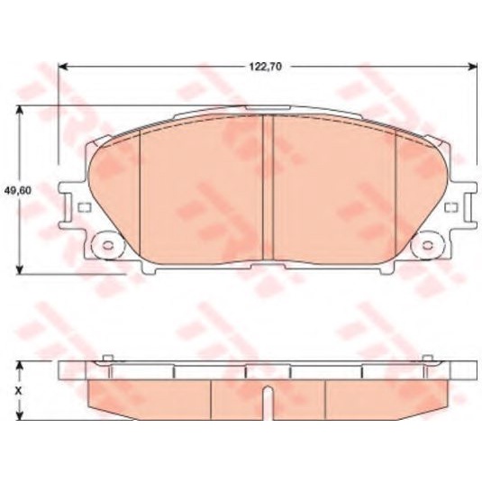 ผ้าดิสเบรคหน้า-toyota-vios-yaris-ncp90-1-3-1-5-e-g-2005-2012-gdb3459-trw