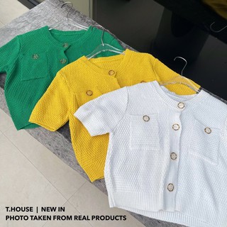 พร้อมส่ง17.06.21🥃เสื้อไหมพรม ทรงคาร์ดิแกนแขนสั้น ผ้านิตทอแน่นๆ ไม่บาง ใส่กับยีนส์ก็ดูแพงมากกก ราคาดีงาม