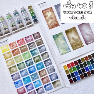 สีน้ำ 40 สี Schmincke HORADAM AQUARELL แบ่งขาย แบ่งใส่แพน ขนาด 1  ml และ 2 ml พร้อมตลับ