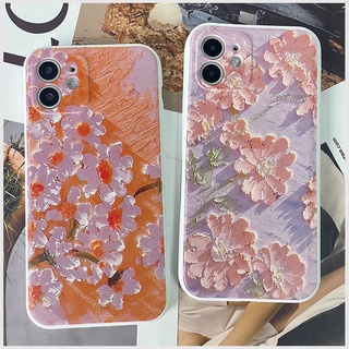 CASE IPHONE 6 6S 7 8 PLUS X XS XR 11 12 13 MINI PRO MAX Oil painting flower TPU soft case