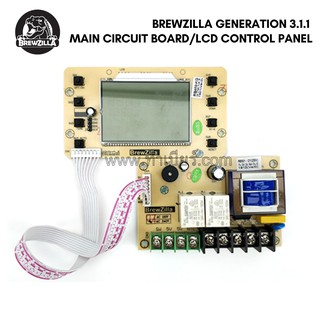ชุดบอร์ดควบคุม และหน้าจอ LCD (Main Circuit Board and LCD Control Panel - BrewZilla Generation 3.1.1)