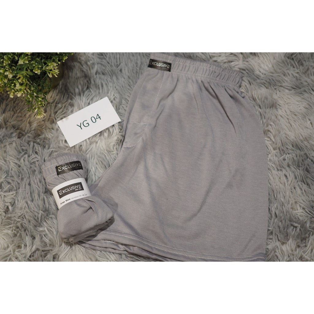 boxer-exclusive-บ็อกเซอร์-ผ้ายืด-นิ่ม-นุ่ม-เบาสบายมากๆ-สีพื้น-เซ็ต-6-ตัว-ส่งฟรี-ไซส์-f-เอว-25-36