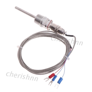 chin RTD Pt100 Temperature Sensor Probe L 5cm 1/2" NPT Thread w/ Detachable Connector