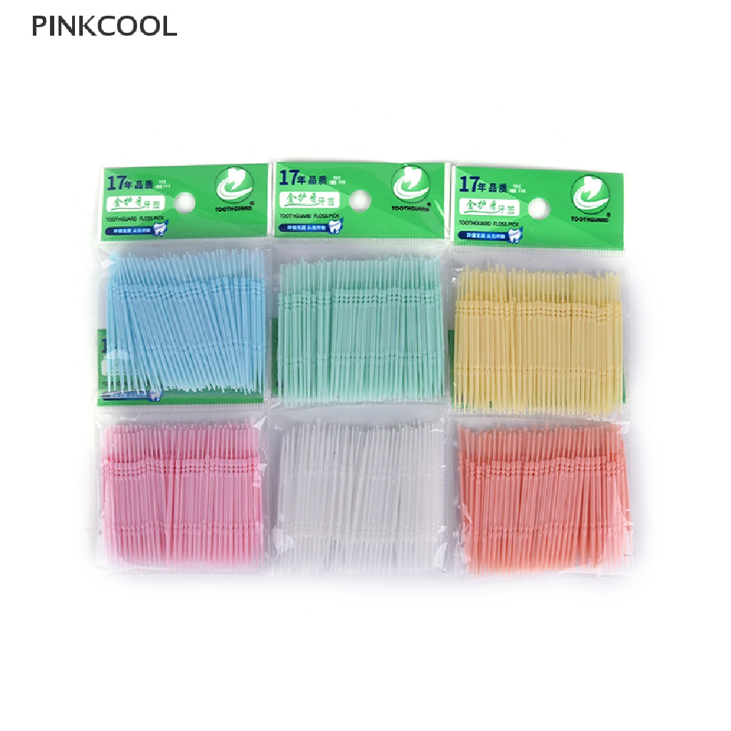 pinkcool-ไม้จิ้มฟันพลาสติก-2-ทาง-100-ชิ้น