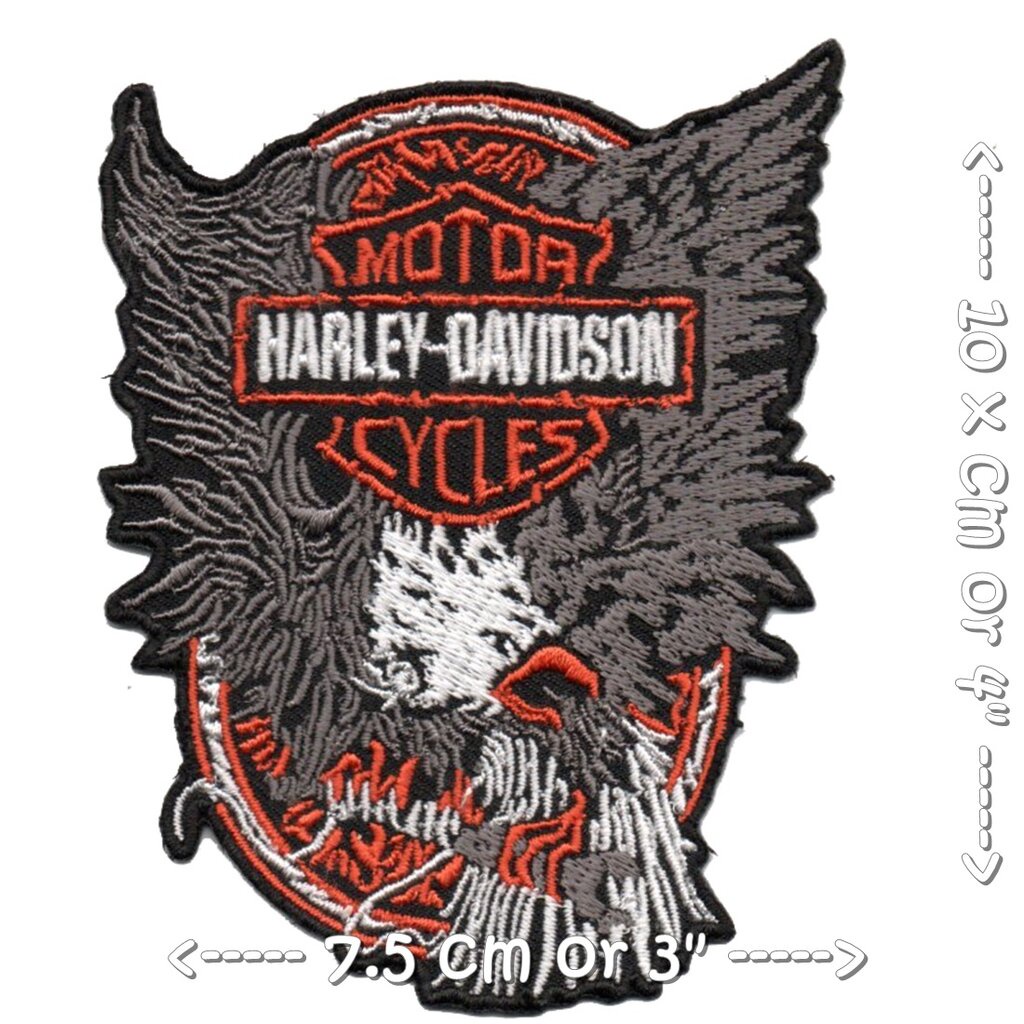 harley-ตัวรีดติดเสื้อ-อาร์มรีด-อาร์มปัก-ตกแต่งเสื้อผ้า-หมวก-กระเป๋า-แจ๊คเก็ตยีนส์-racing-embroidered-iron-on-patch-4