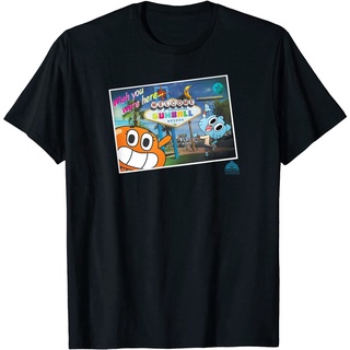 【🔥🔥】100%cotton เสื้อยืดผู้ชายแฟชั่น The Amazing World Of Gumball Postcard T-Shirt men เสื้อ ยืด ผู้ชาย คอกลม โอเวอร์ ไ