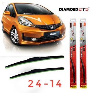 ที่ปัดน้ำฝน ใบปัดน้ำฝน ซิลิโคน ตรงรุ่น Honda Jazz 2008-2011 GE ไซส์ 24-14 ยี่ห้อ Diamond กล่องแดง**ร้านนี้การันตีคุณภาพ*