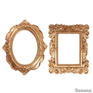 Vintage Picture Frame Resin Golden Ornate Textured Photo Frame Photo Holder Jewelry Display Props Home Decoration（No Glass）