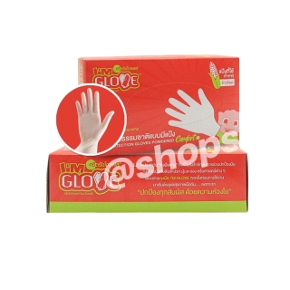 [ขายดี ส่งไว ออกบิลได้!] ผลิตจากโรงงานศรีตรัง ป้องกันเชื้อโรค ยี่ห้อ I AM GLOVE สีขาว ทัชสกรีนได้ มีแป้ง 100 ชิ้น/กล่อง