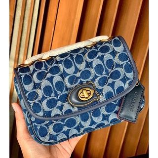 COACH PILLOW MADISON SHOULDER BAG IN SIGNATURE DENIM WITH QUILTING ((CA581))