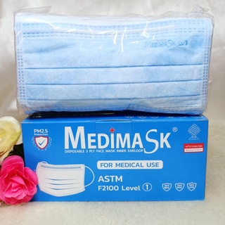 ภาพหน้าปกสินค้าพร้อมส่ง❗ปลีกและยกลัง Medimask ASTM LV 1 สีฟ้า รุ่นใหม่ VFE 99% หน้ากากอนามัยทางการแพทย์ ซึ่งคุณอาจชอบสินค้านี้