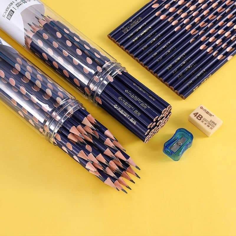 ดินสอไม้-30-แท่ง-สามเหลี่ยมมีร่องกลม-ๆ-รอบด้าน-สำหรับการวางนิ้วมือบนแท่งดินสออย่างถูกวิธี