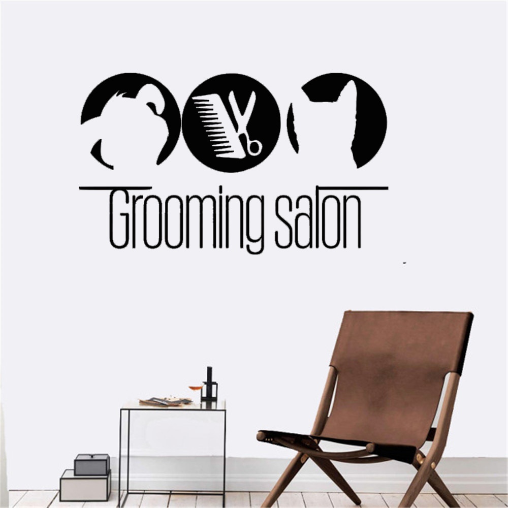 สติกเกอร์ไวนิล-ลายโลโก้-pet-grooming-salon-สําหรับติดตกแต่งผนังบ้าน-หน้าต่าง-ประตู-ร้านค้า