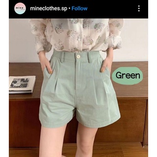 Mint shorts 🥑 Mineclothes.sp (กระดุมดำ)