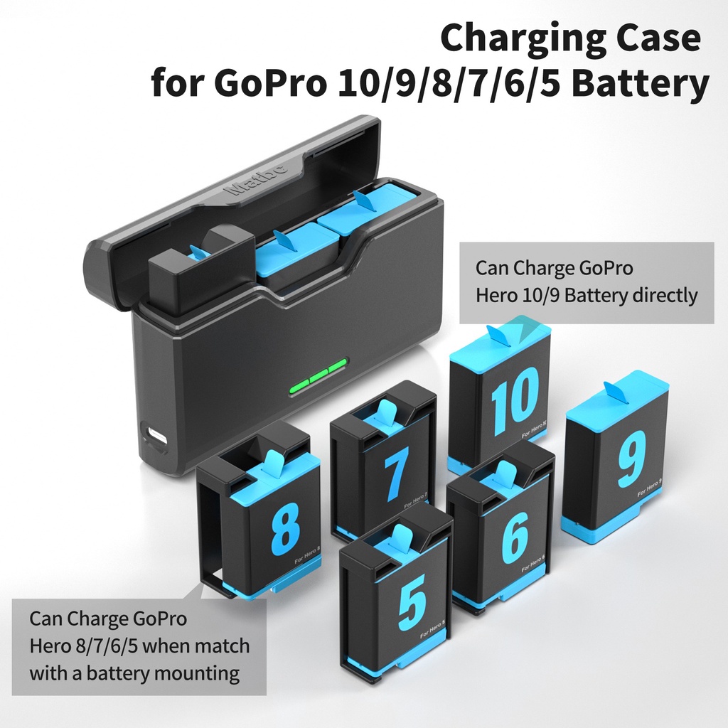 probty-1850mah-แบตเตอรี่สำหรับ-gopro-hero-10-9-3-way-led-light-fast-charger-กล่อง-tf-card-สำหรับ-gopro-hero-10-9อุปกรณ์เ