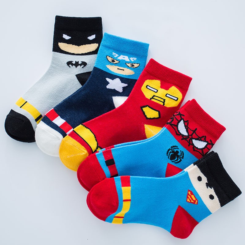 ถุงเท้าเด็กผู้ชายลายการ์ตูน-super-hero-ถุงเท้าเด็กavengers-น่ารักมากกกกกกกกก