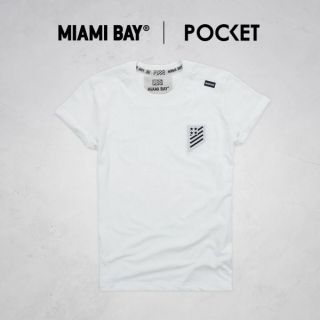 Miami Bay เสื้อยืด รุ่น Pocket สีขาว