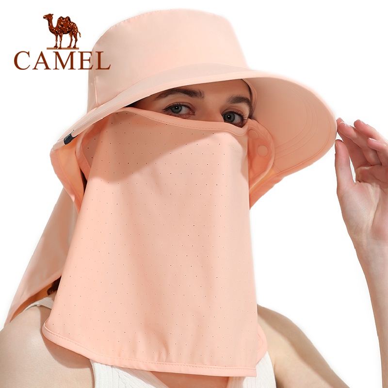 camel-หมวกชาวประมง-กลางแจ้ง-ป้องกันแสงแดด-รอบคอ-หมวกกันแดด
